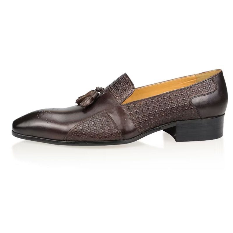 Formelle Sko Herre Læder Brogue Oxford Wedding Loafers - Kaffe