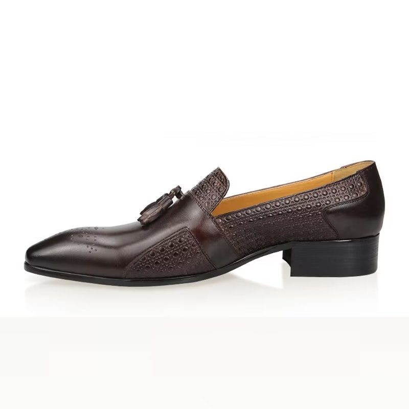 Formelle Sko Herre Læder Brogue Oxford Wedding Loafers - Kaffe