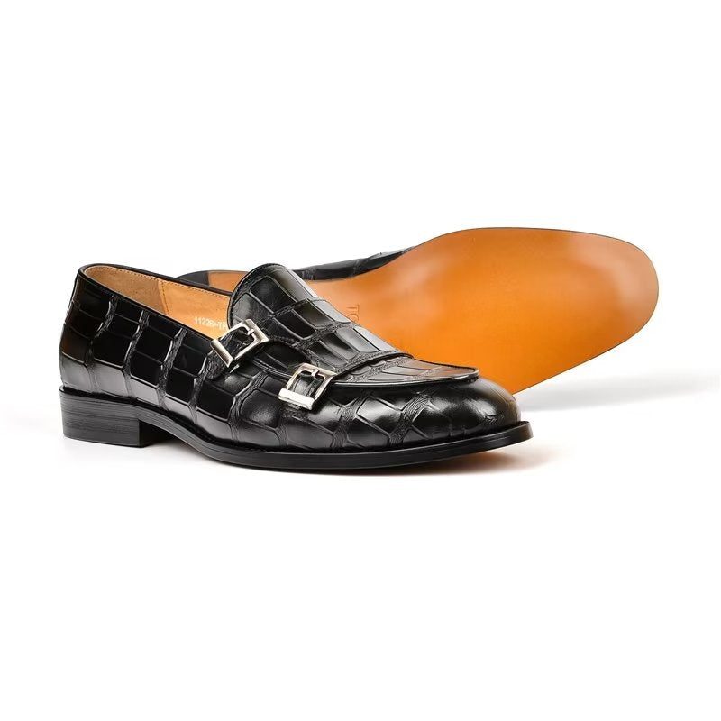 Formelle Sko Herre Med Eksotisk Tekstur Modish Monkstrap Dress - Sort