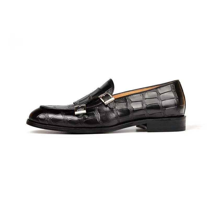 Formelle Sko Herre Med Eksotisk Tekstur Modish Monkstrap Dress - Sort