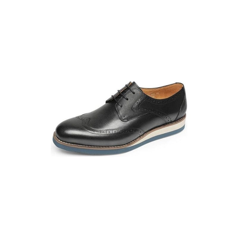 Formelle Sko Herre Med Eksotiske Teksturerede Wingtip Oxford Fritidssko - Sort