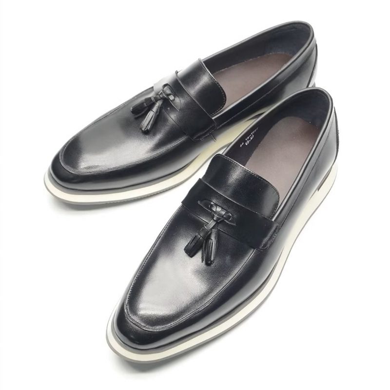 Formelle Sko Herre Raffinerede Gentlemans Slip-on Lædersko - Sort