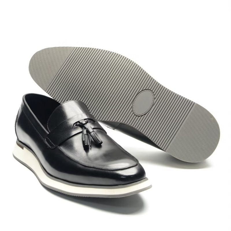 Formelle Sko Herre Raffinerede Gentlemans Slip-on Lædersko - Sort