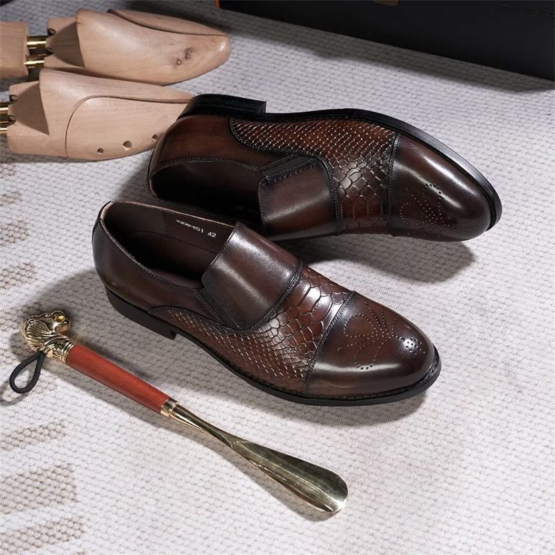 Formelle Sko Herre Sophisticates Slip-on Læder Elegance - Kaffe