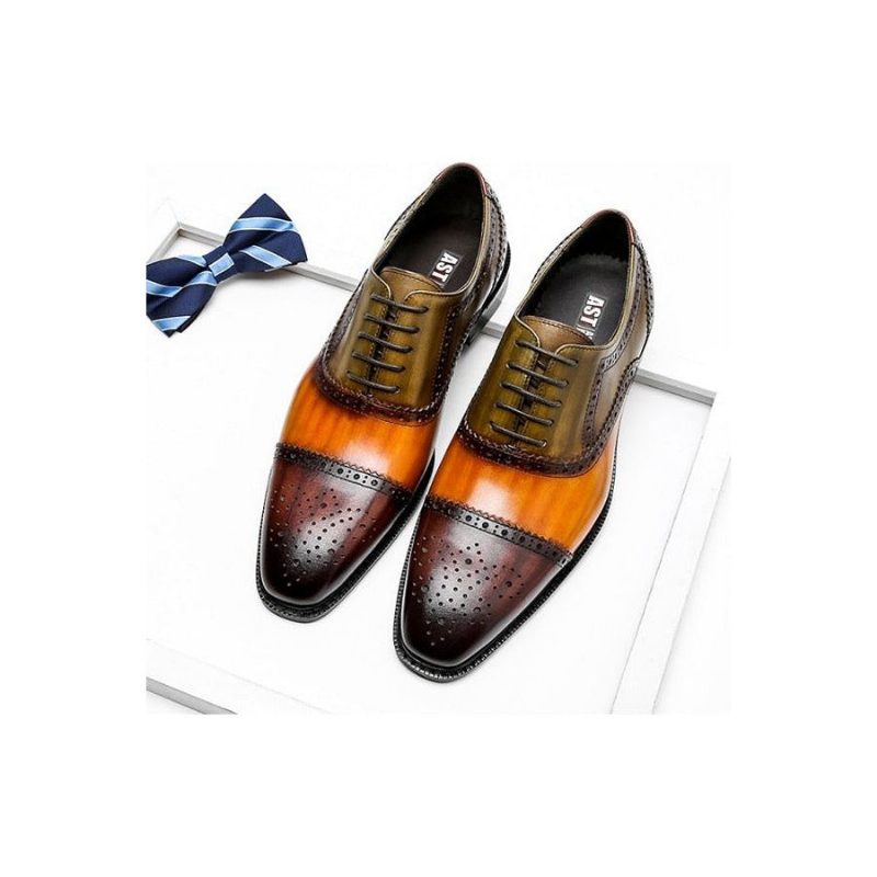 Formelle Sko Herre Wingtip Læder Snøre-oxfords - Orange