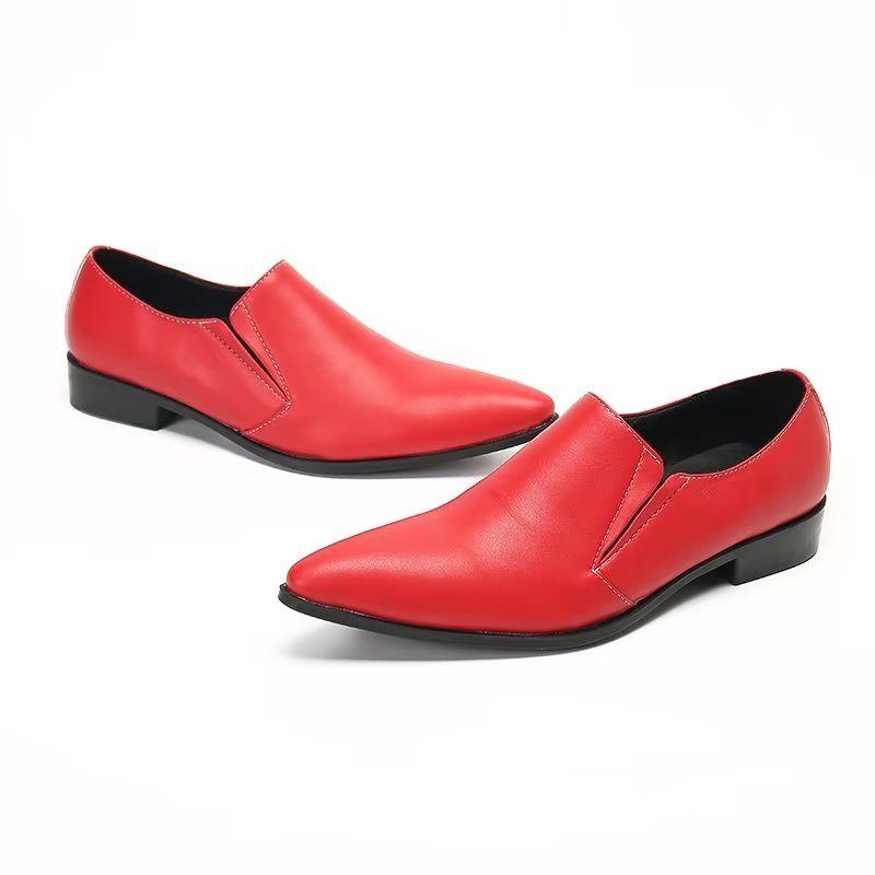 Herre Loafers Luksus Glat Læder Elegante Slip-on - Rød