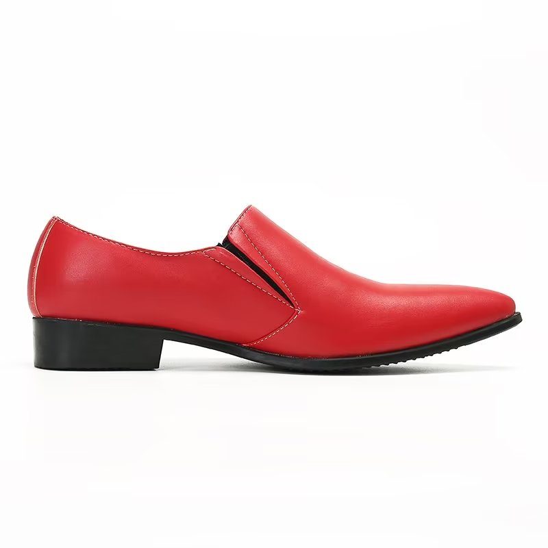 Herre Loafers Luksus Glat Læder Elegante Slip-on - Rød