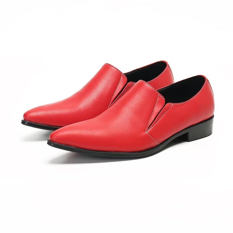 Herre Loafers Luksus Glat Læder Elegante Slip-on - Rød