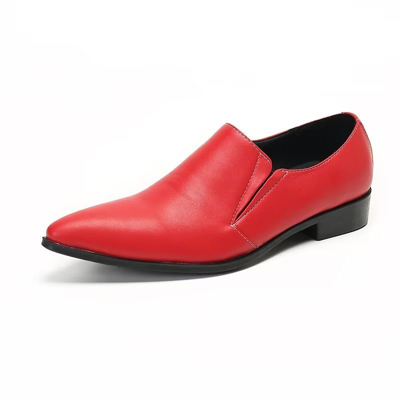 Herre Loafers Luksus Glat Læder Elegante Slip-on - Rød