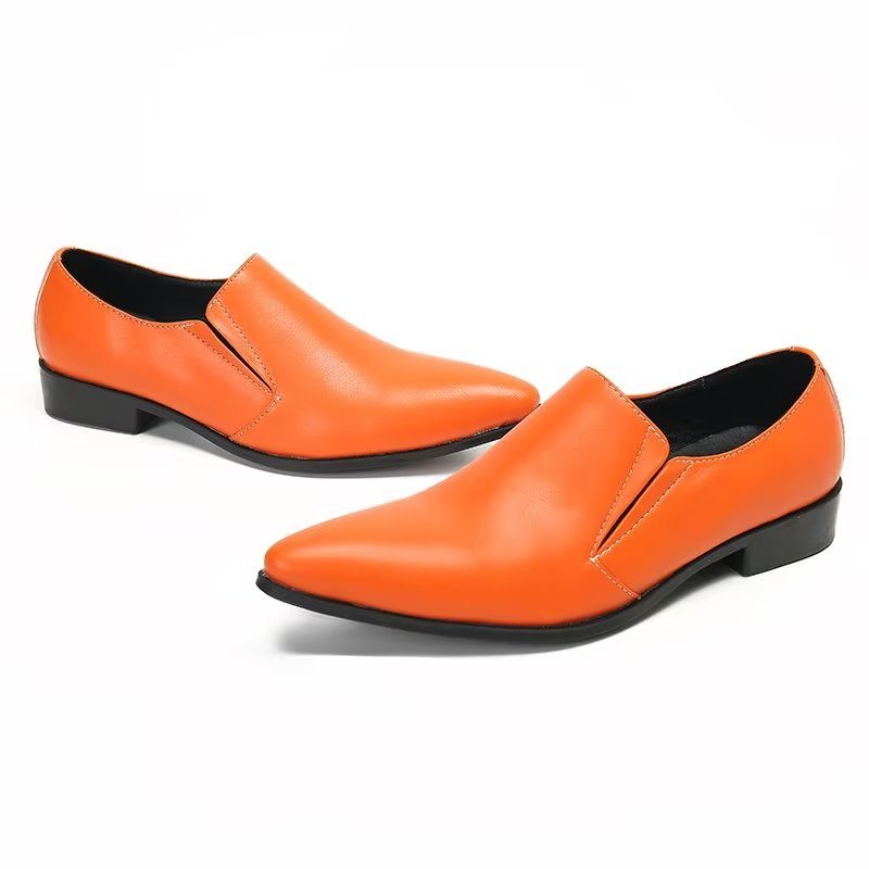 Herre Loafers Luksus Glat Læder Elegante Slip-on - Orange