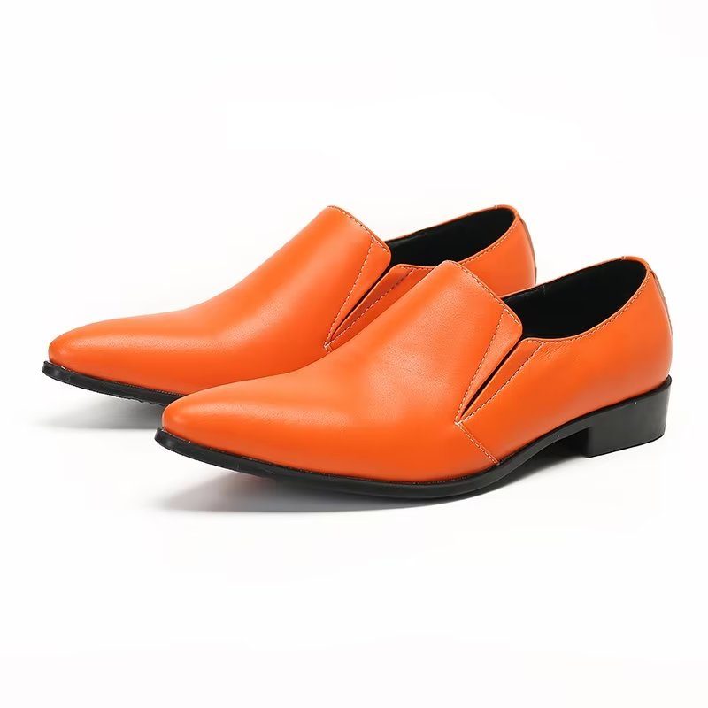 Herre Loafers Luksus Glat Læder Elegante Slip-on - Orange