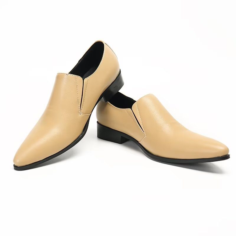 Herre Loafers Luksus Glat Læder Elegante Slip-on - Beige