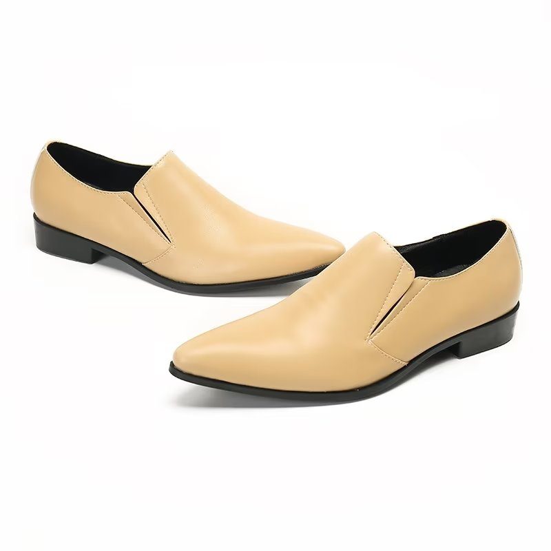 Herre Loafers Luksus Glat Læder Elegante Slip-on - Beige