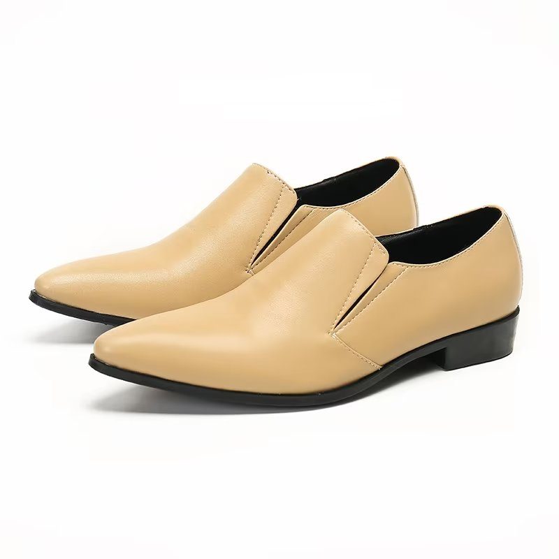 Herre Loafers Luksus Glat Læder Elegante Slip-on - Beige