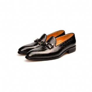 Herre Loafers Luksus Krokodille Læder Slip On Brogue Sko