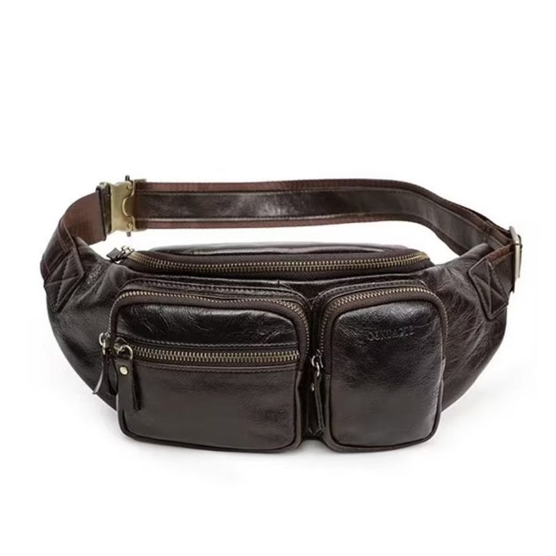 Herre Skuldertasker Ægte Læder Crossbody Brysttaske