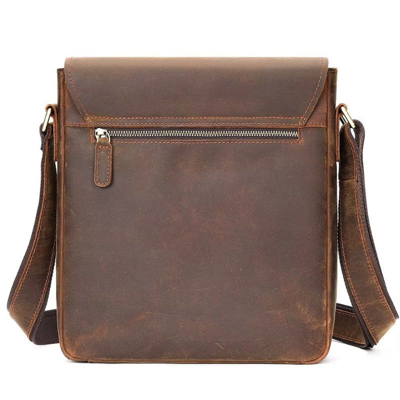 Herre Skuldertasker Crossbody Lynlåstaske - Brun