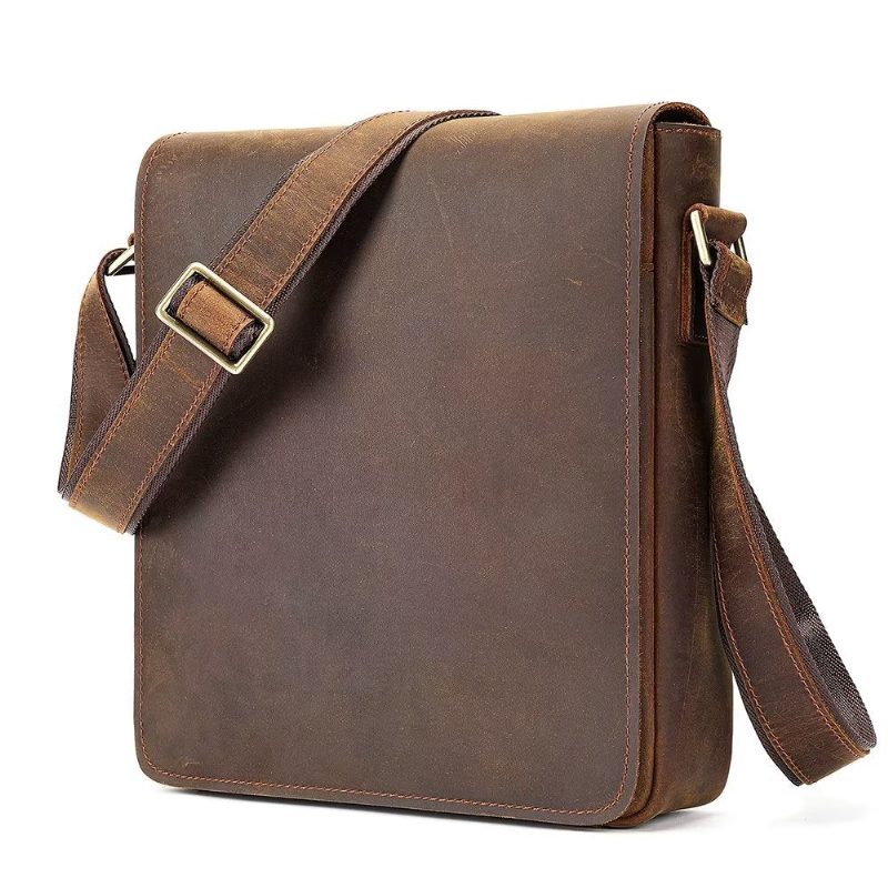 Herre Skuldertasker Crossbody Lynlåstaske - Brun