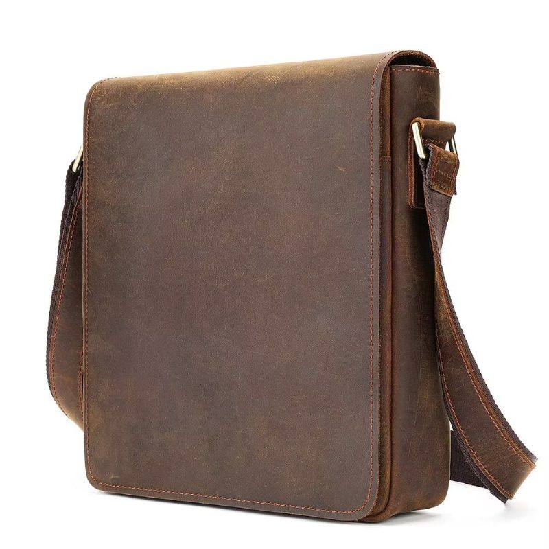 Herre Skuldertasker Crossbody Lynlåstaske - Brun