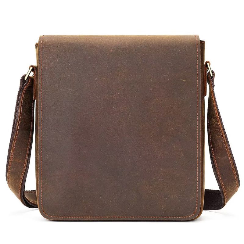 Herre Skuldertasker Crossbody Lynlåstaske - Brun