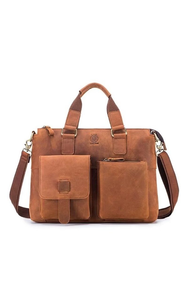 Herre Skuldertasker Distinguished Square Læder Holdall - Sort