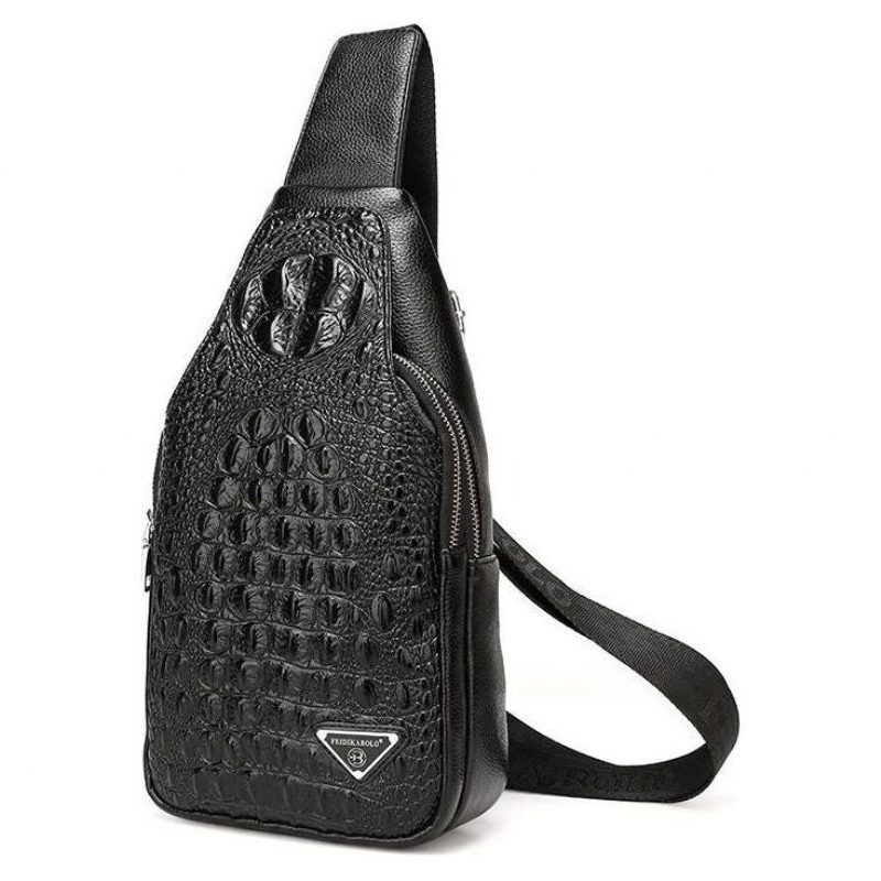 Herre Skuldertasker Eksotisk Croc-print Single Strap Sling Rygsæk