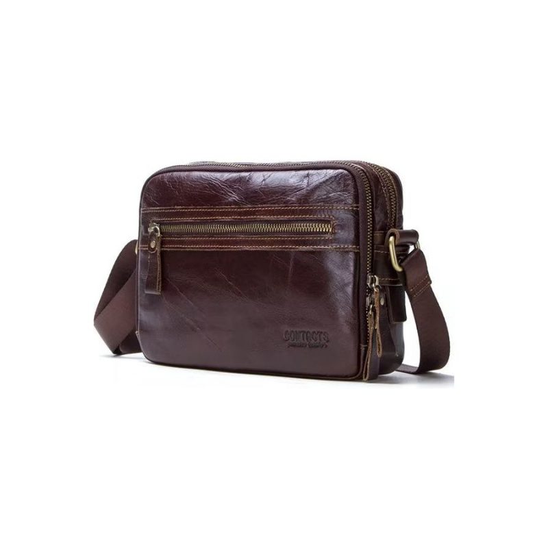 Herre Skuldertasker Elegant Crazy Horse Læder Kompakt Crossbody Taske