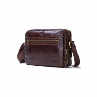 Herre Skuldertasker Elegant Crazy Horse Læder Kompakt Crossbody Taske