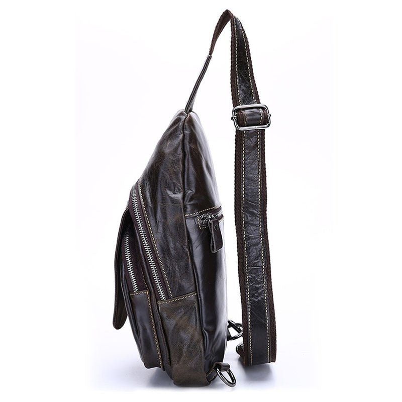 Herre Skuldertasker Elegant Sling Messenger Taske - Kaffe