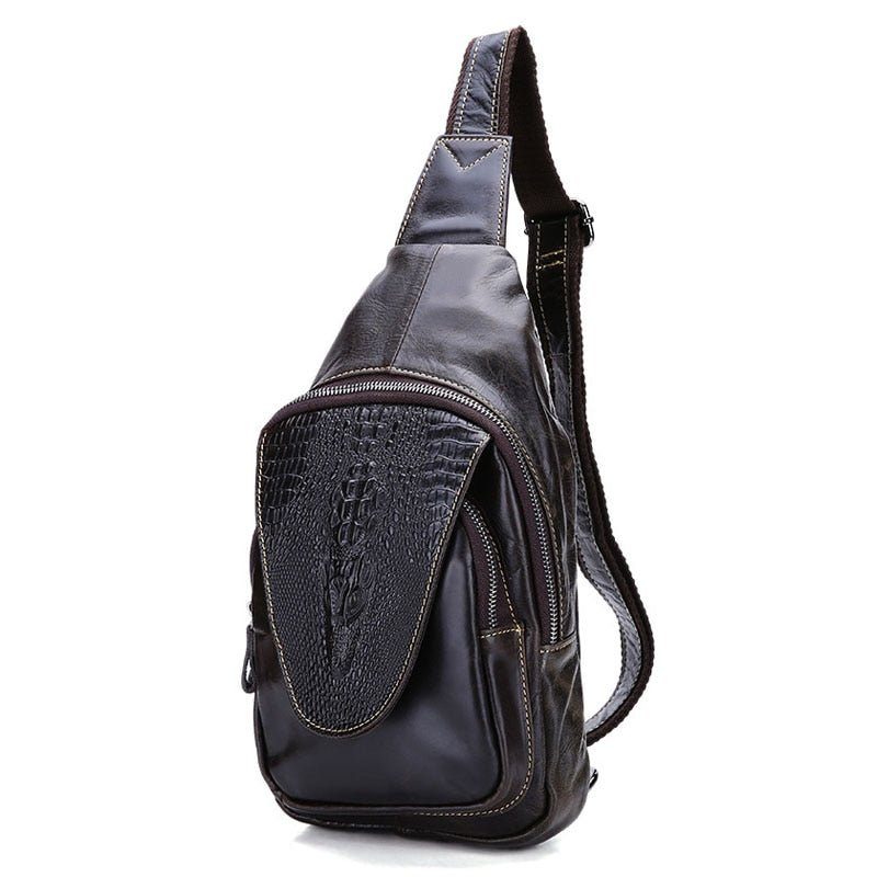 Herre Skuldertasker Elegant Sling Messenger Taske - Kaffe