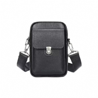 Herre Skuldertasker Luksus Ægte Læder Flap Vintage Crossbody Taske