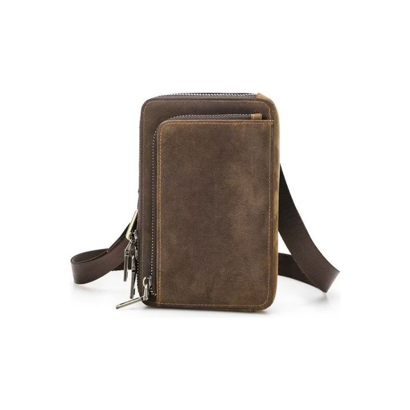 Herre Skuldertasker Luksus Læder Flap Vintage Crossbody Taske