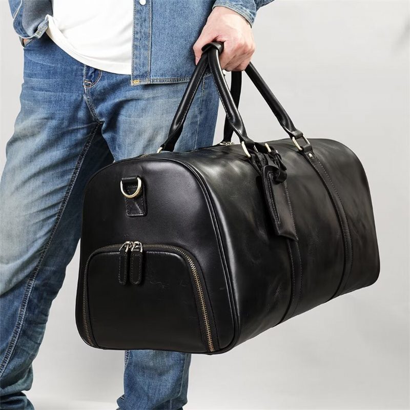 Herre Skuldertasker Luksus Leathercraft Casual Tote - Sort