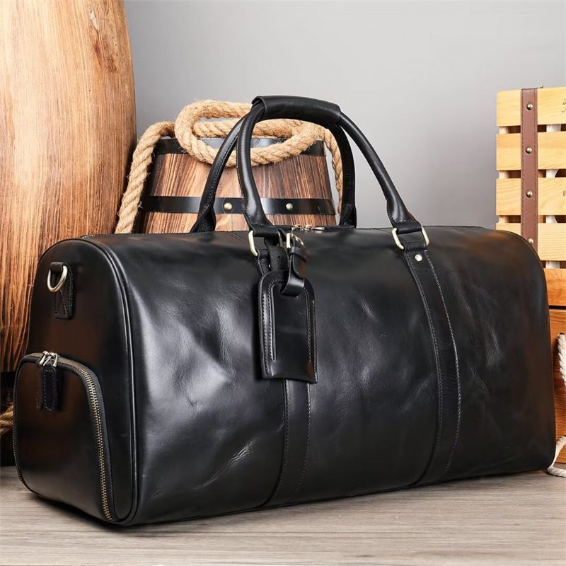 Herre Skuldertasker Luksus Leathercraft Casual Tote - Sort