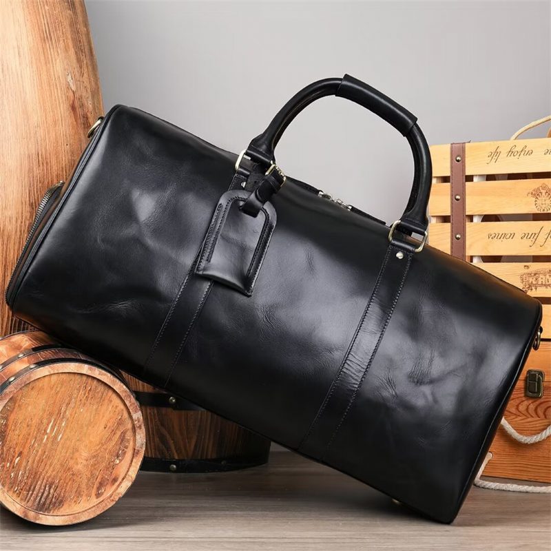 Herre Skuldertasker Luksus Leathercraft Casual Tote - Sort