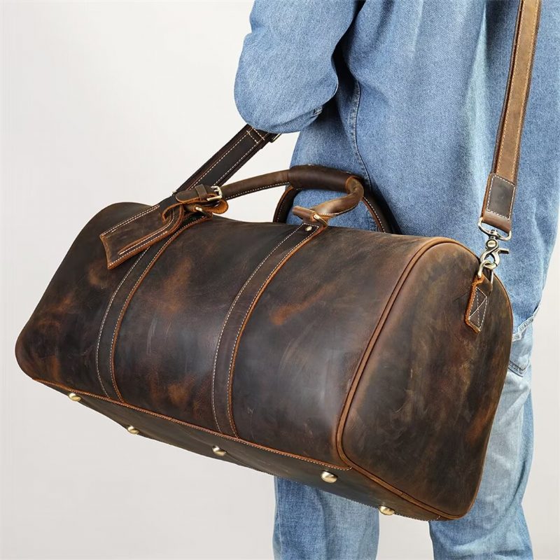 Herre Skuldertasker Luksus Leathercraft Casual Tote - Sort