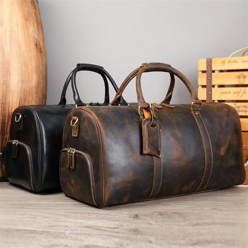 Herre Skuldertasker Luksus Leathercraft Casual Tote - Sort