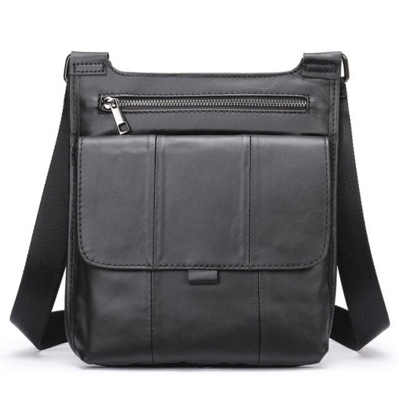 Herre Skuldertasker Lynlås Flap Crossbody Messenger Taske