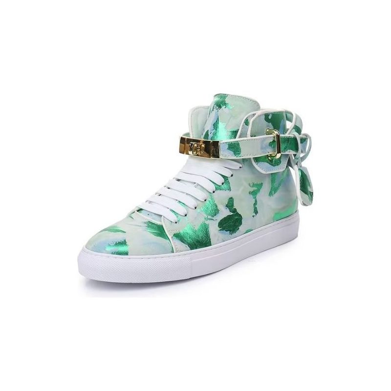 Herre Sneakers Graffiti Artisan Cow Leather High Top Sneaks