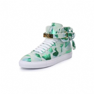 Herre Sneakers Graffiti Artisan Cow Leather High Top Sneaks