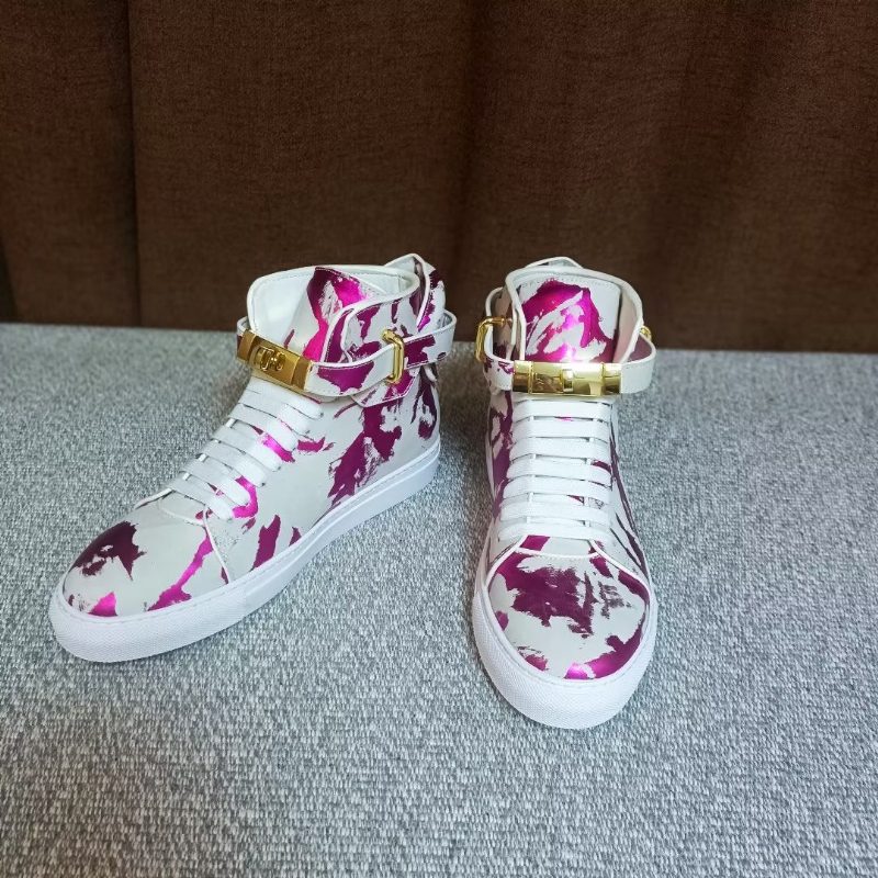 Herre Sneakers Graffiti Artisan Cow Leather High Top Sneaks - Lilla