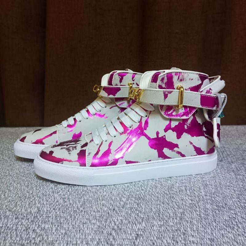 Herre Sneakers Graffiti Artisan Cow Leather High Top Sneaks - Lilla