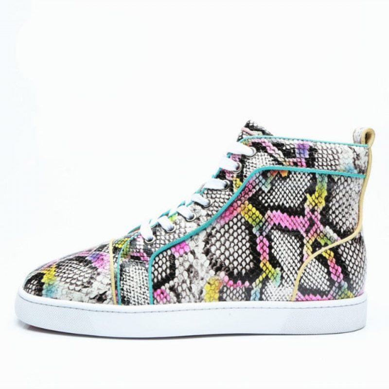 Herre Sneakers Snakeskin Chic Multicolor High Top Vandtætte Sko - Eksotisk