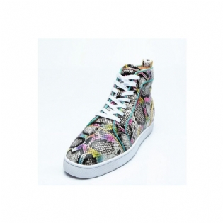 Herre Sneakers Snakeskin Chic Multicolor High Top Vandtætte Sko