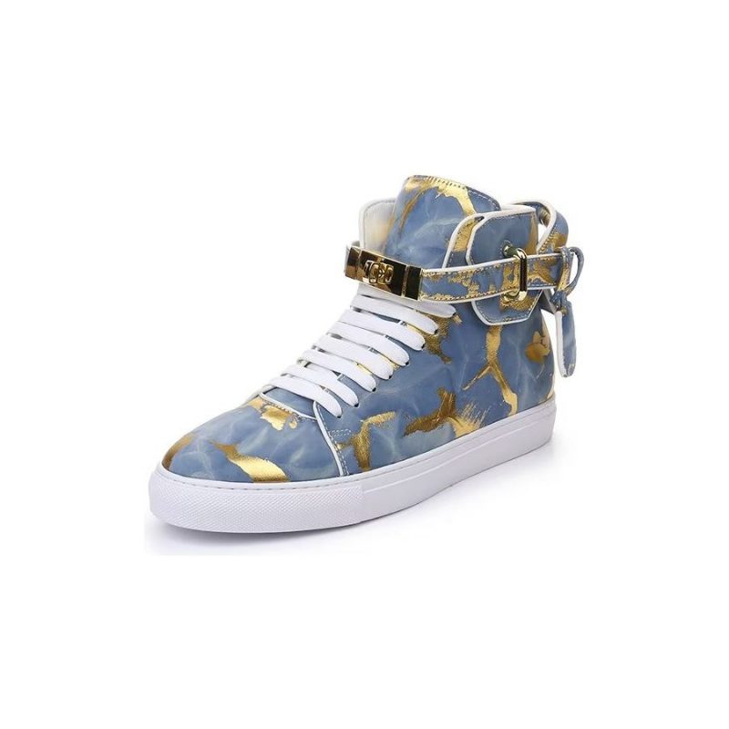 Herre Sneakers Urban Graffiti Chic Cow Leather Høje Toppe