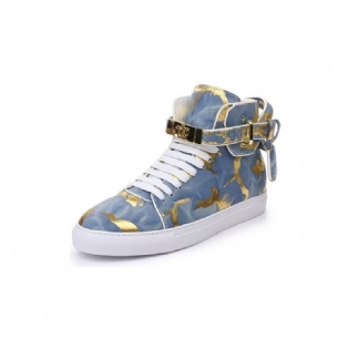 Herre Sneakers Urban Graffiti Chic Cow Leather Høje Toppe