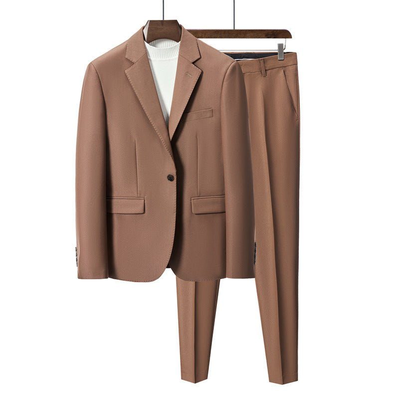 Herredragter Chic Skinny Suit - Brun