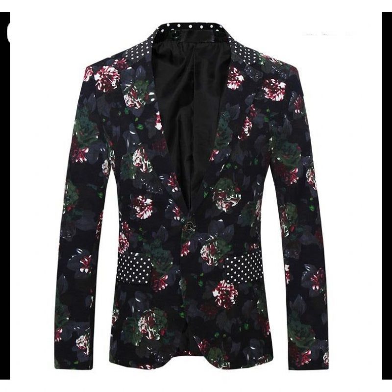 Herredragter Floral Chic Enkeltradet Jakkebuksedragter - Sort