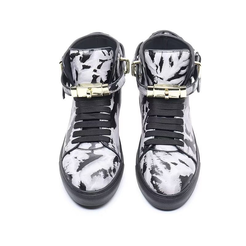 Herresneakers Graffiti Vogue Cowhide High Top Sneakers - Multi-Farve