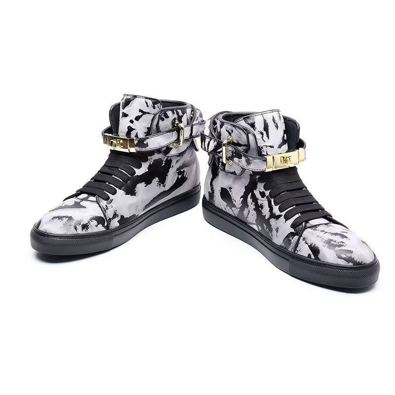 Herresneakers Graffiti Vogue Cowhide High Top Sneakers - Multi-Farve